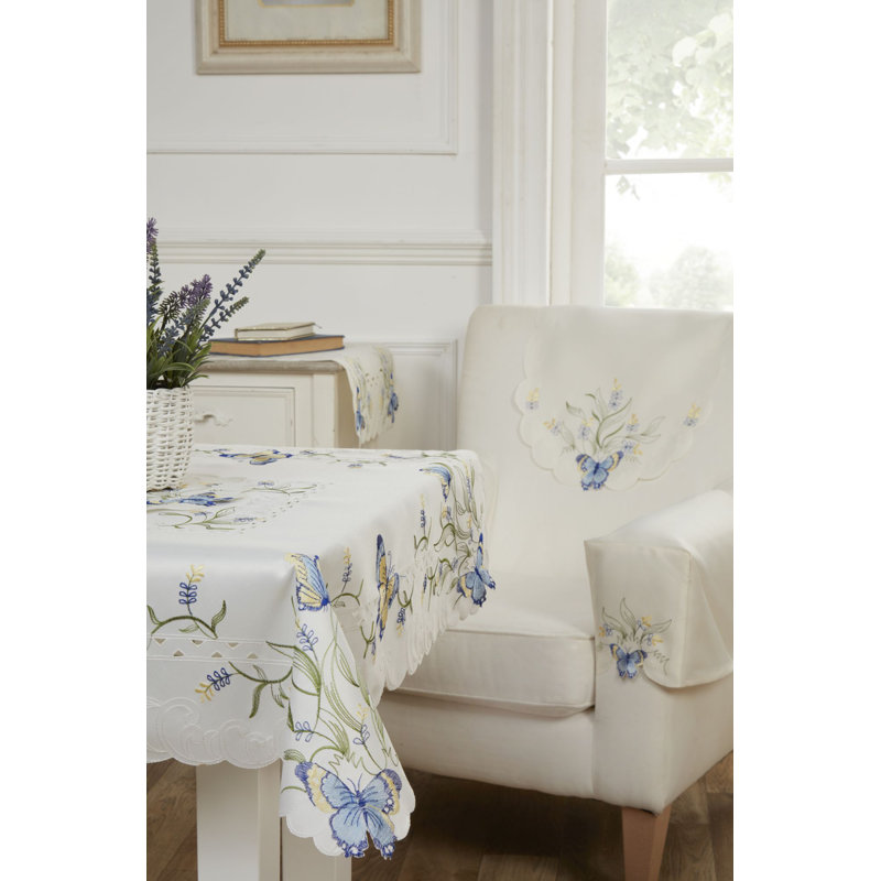 Rivoli Polyester Armchair Slipcover, Blue