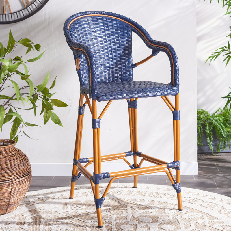 Tabouret de bar Popplewell, Marine, 29.5" H x 22.5" W x 25.5" D