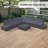 Giyana 7/8 Person L-Shape Outdoor Conversation Sets Sectional Sofa Cover