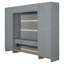 Grand lit escamotable mural avec placard, tiroirs et tablettes