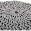 Pouf tricoté en coton gris, 20 x 20 x 14, tissu moderne, doux et stable 20 x 14
