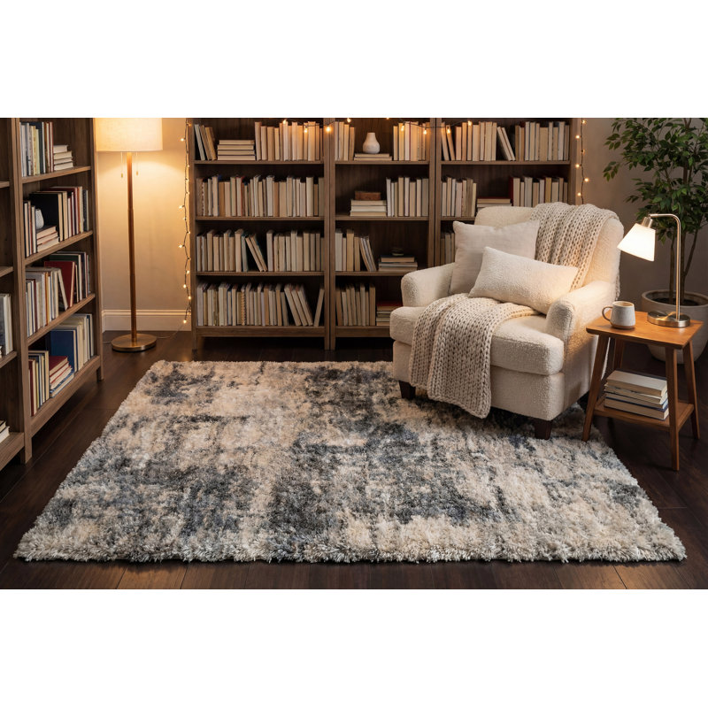 Loretta Abstract Indoor Rug, Rectangle 6'7" x 9'6"