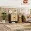 Buffet de 31,5 po avec 2 portes et tablettes en rotin