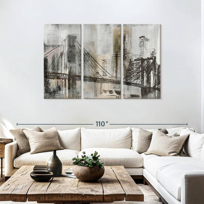 Détail du crépuscule du pont Avery Brooklyn, H 48 po x l 74 po