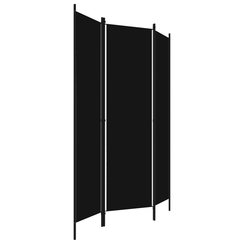 Cloison 3 panneaux vidaXL - noir 59,1 po x 70,9 po, 3, Noir, noir, noir, noir, H 70,87 po x l 59,6 po x P 1,6 po