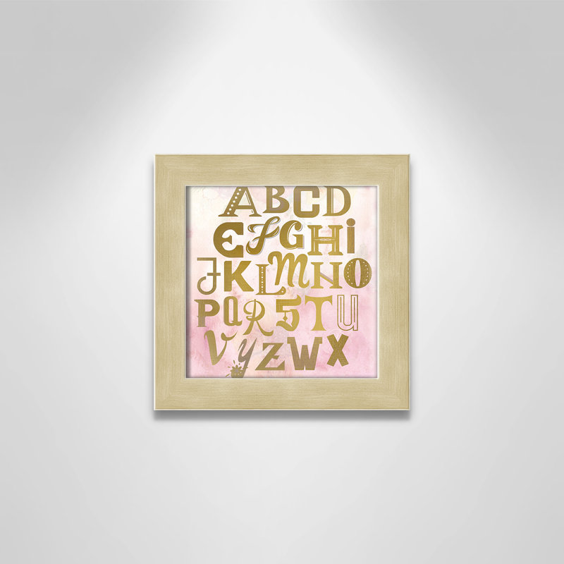 Abc Pink ', impression sur papier, Encadré plat champagne, H 8 po x l 8 po x P 0,6 po