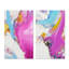 "Fuchsia rose et illusions fluides bleu clair" 2 pièces sur toile-2124287244-2124287245