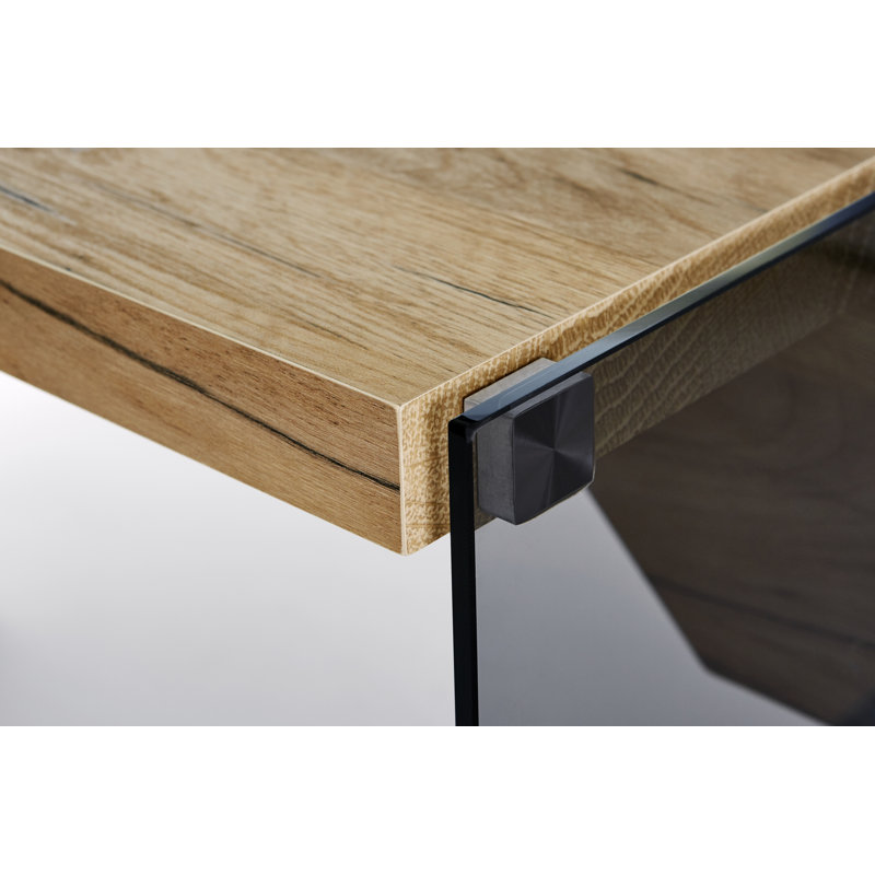 Bureau d'écriture rectangulaire avec rangement Lux, Chêne