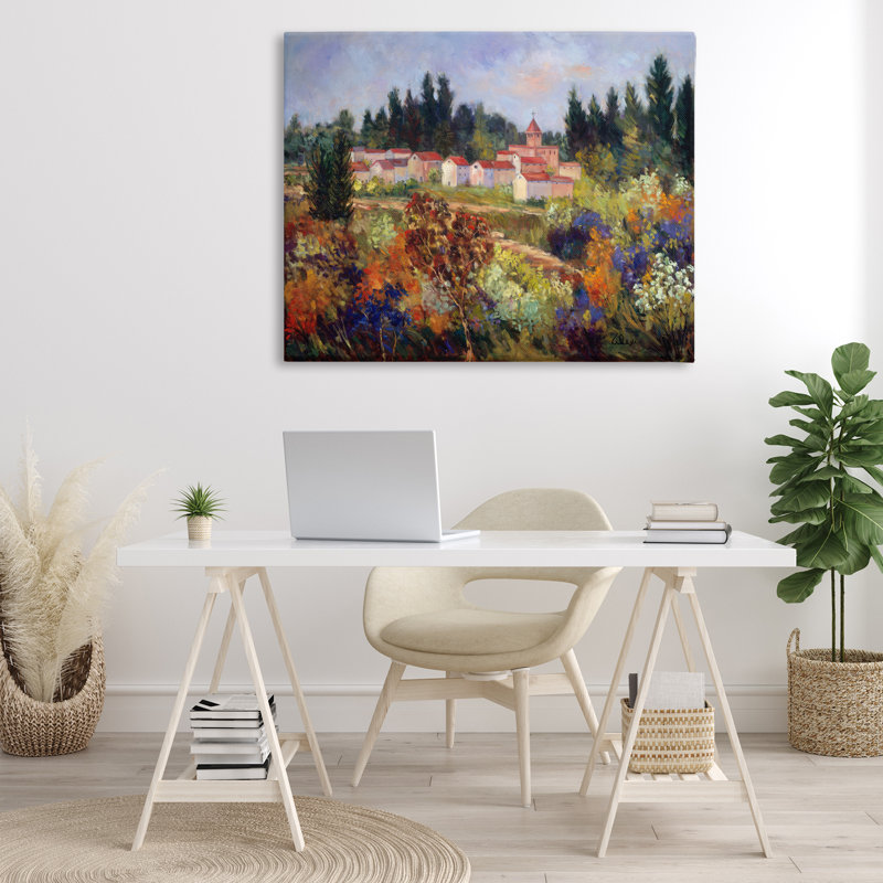 Art mural toscan campagne toscane par Alexi Fine, H 36 po x l 48 po