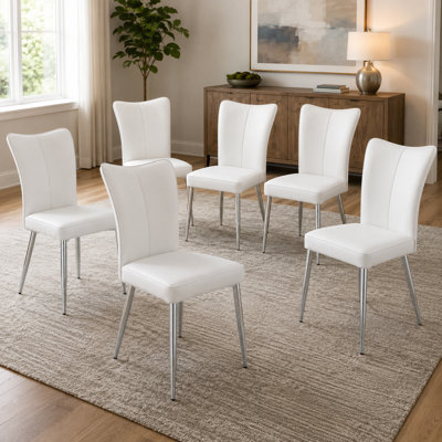 Faux Leather Upholstered Solid Back Side Chair