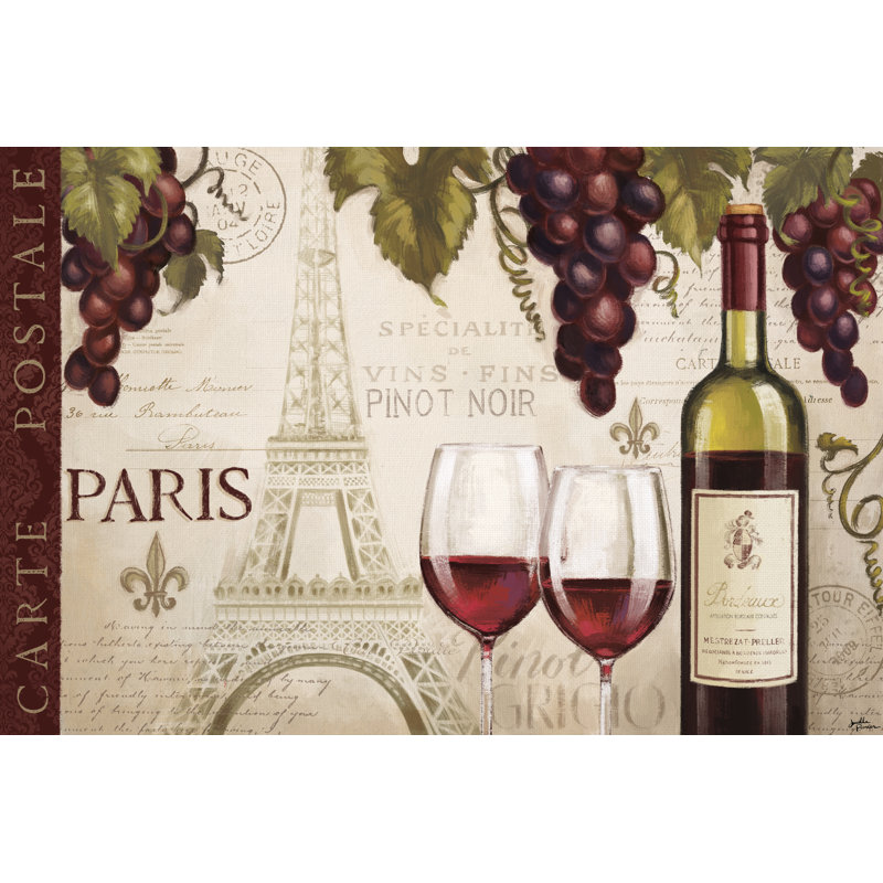 Wine In Paris I by Janelle Penner - Wrapped Canvas Print, 20" H x 30" W