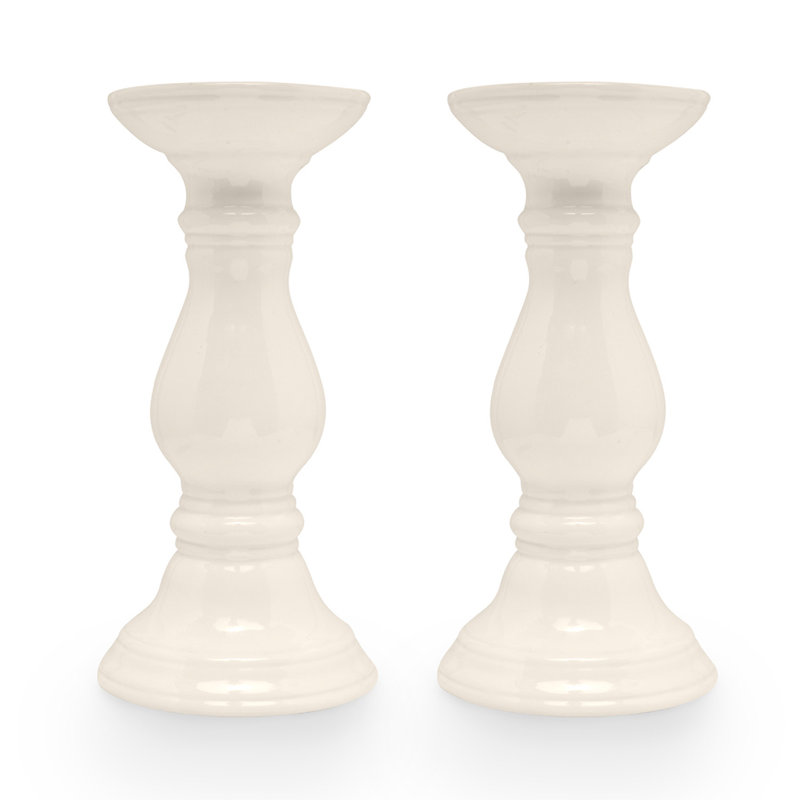 Ensemble de chandelles de table en céramique 2 pièces