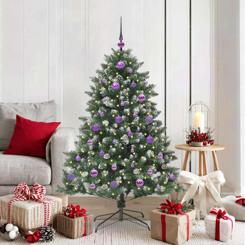 Artificial Christmas Tree with Stand, Purple, 4.92' H