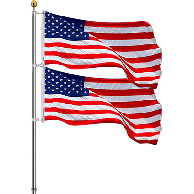 Mât télescopique extérieur en aluminium 30pi avec drapeau américain