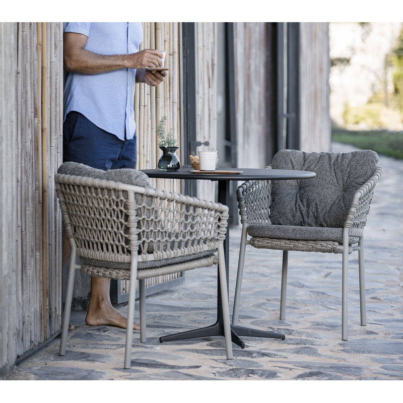 Drop Round Metal Outdoor Coffee Table , in. W in. D, 31.5", Lava Gray, Lava Gray