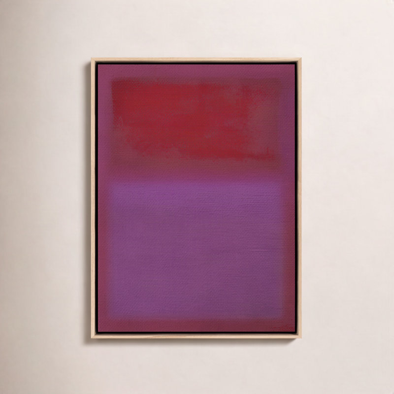 Composition Deep Framed Painting Canvas, 48" H x 36" W x 2" D, Violet, Light Brown