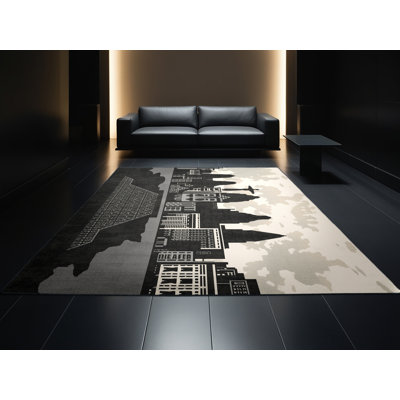 Tapis marocain d'inspiration mondiale Pegah lavable à la machine - Reliure