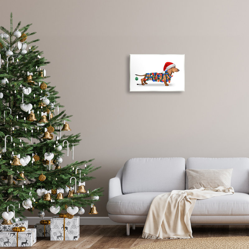 Toile de Noël enveloppée de lumières de Noël par John Hovenstine, H 13 po x l 19 po