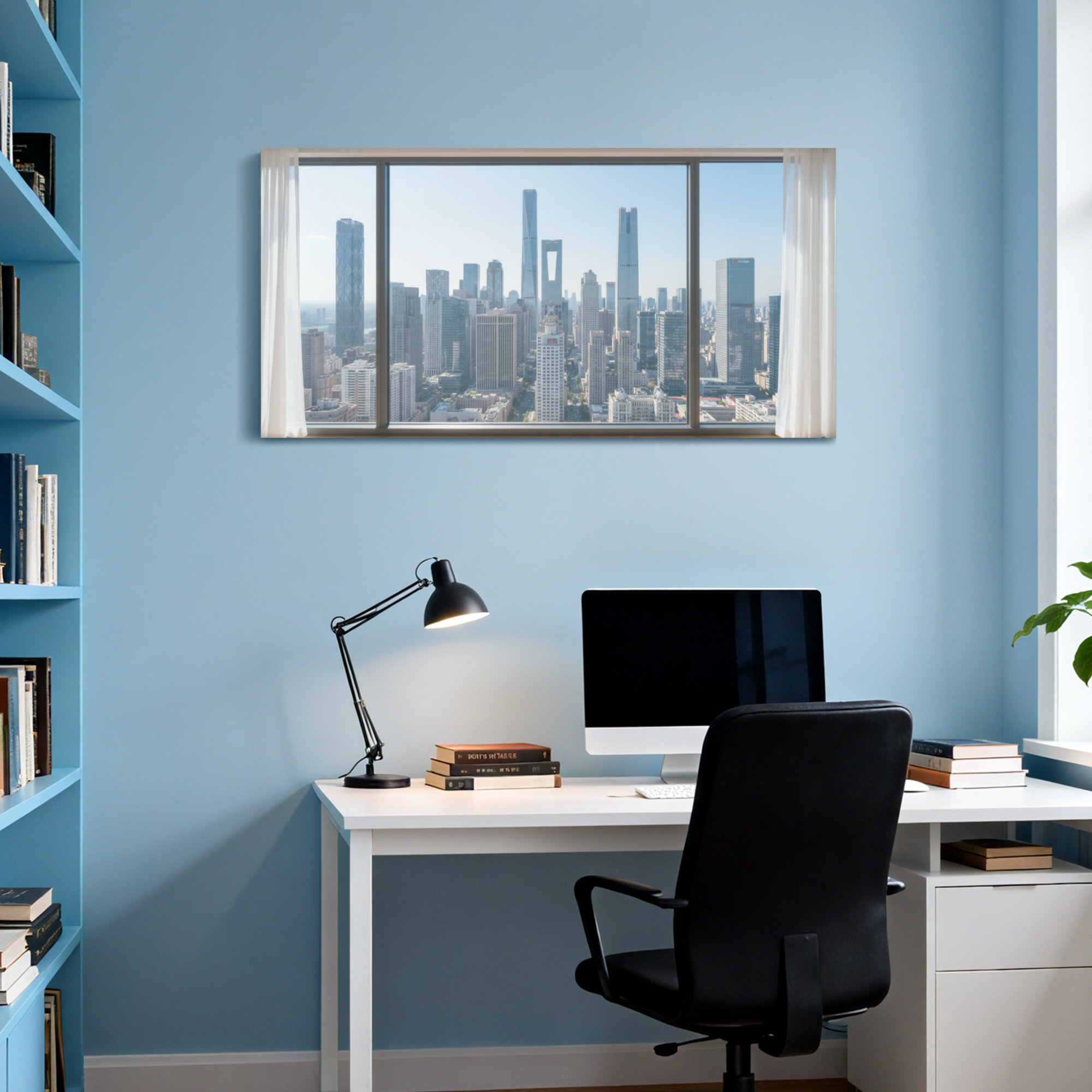 View Out Window Frame Latitude Run® Scenic & Cityscapes City Skyline View Through Window ...