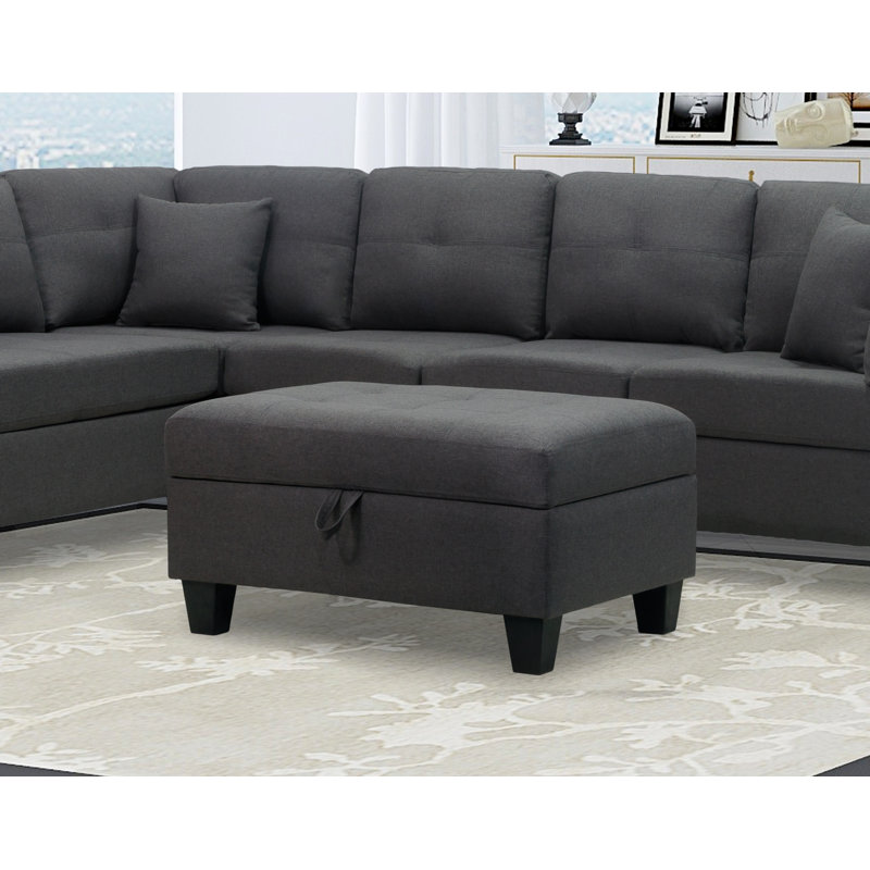 Repose-pieds carré avec rangement 34,5 po