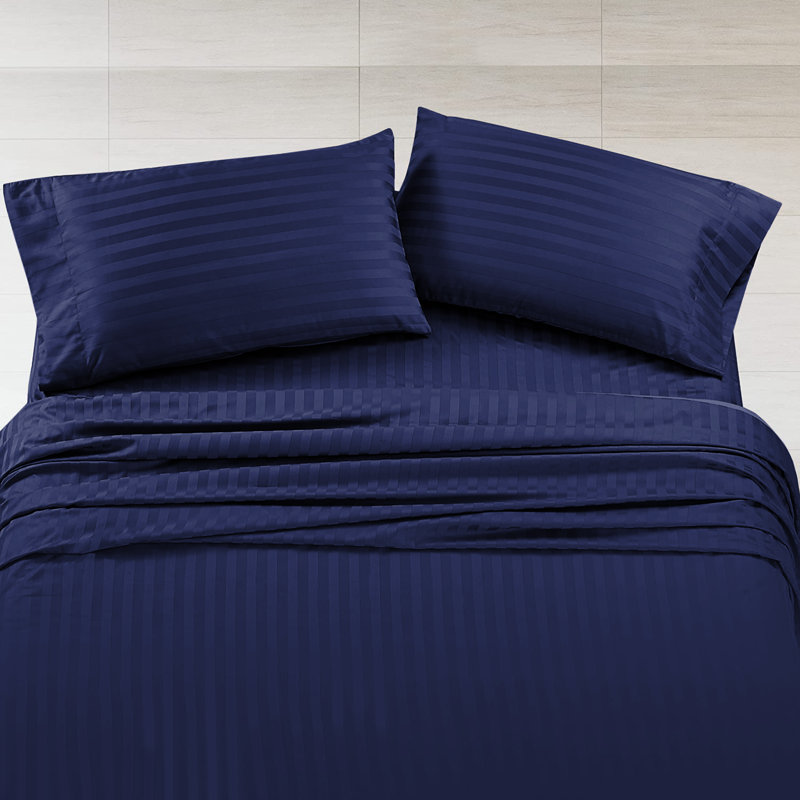 Klaye Flannel Fitted Sheet, Single (3'), Navy
