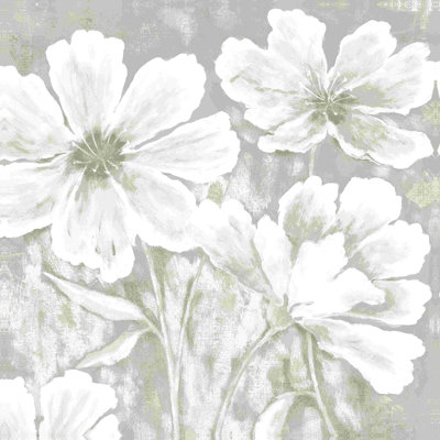 Fleurs blanches / beige