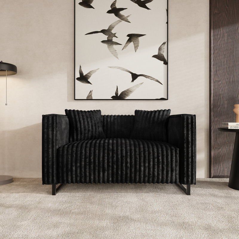 LOVESEAT EN VELOURS NOIR, Noir