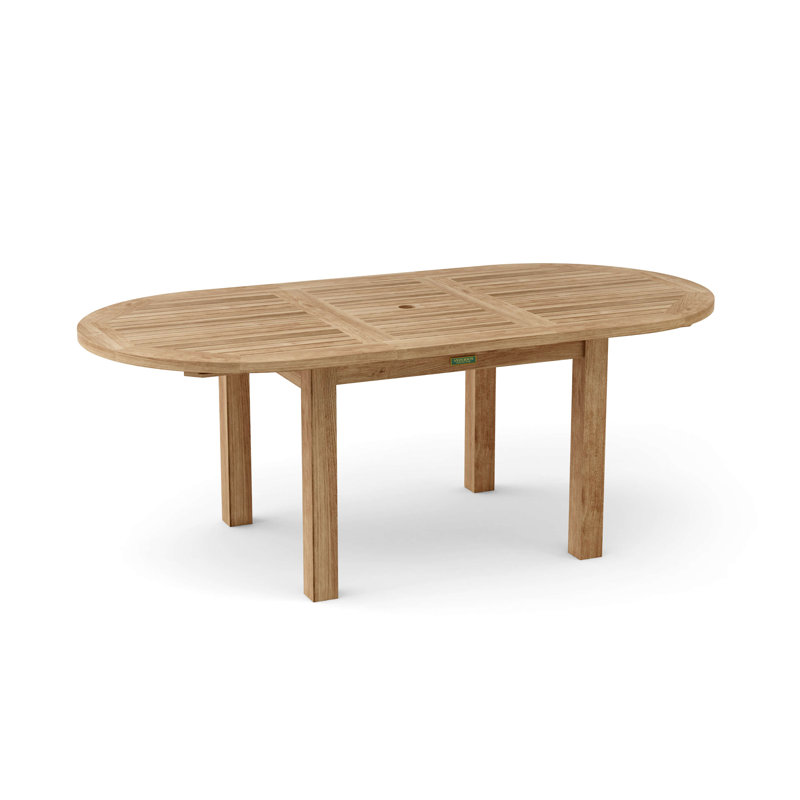 Bahama Outdoor Oval Teak Dining Table, 78" L 58" W