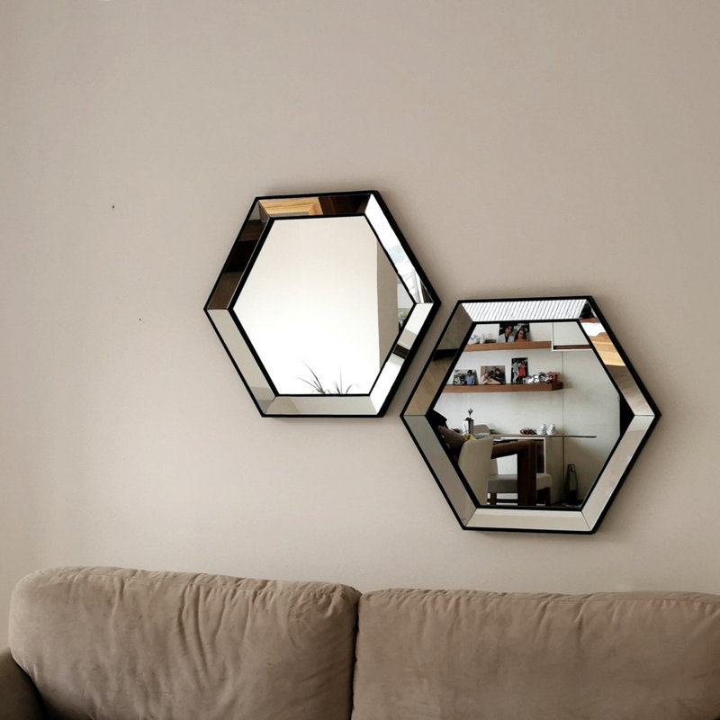 Miroir d'appoint Koda, H 27,56 po x l 24,02 po, Noir
