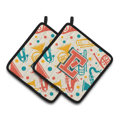 Instruments de musique rétro Potholder