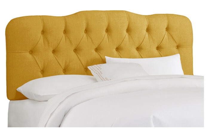 Yellow shop upholstered headboard