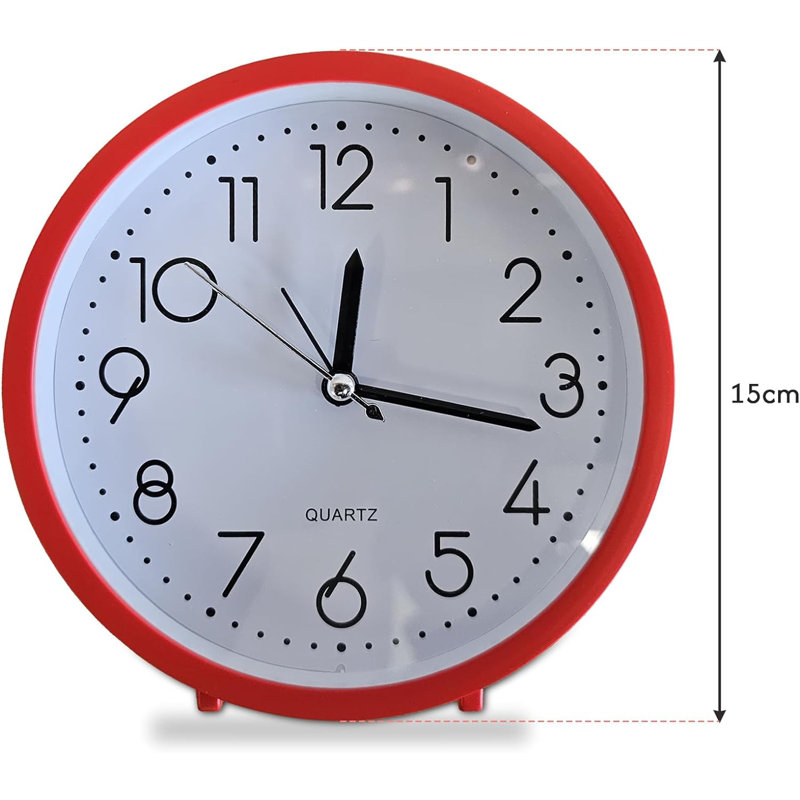 Quartz Movement / Crystal Alarm Tabletop Clock Red