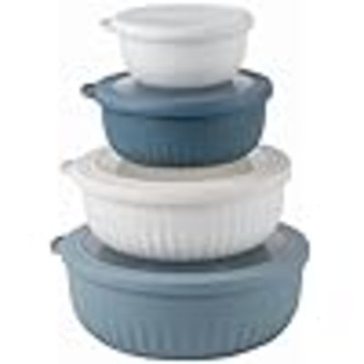 Prep Bowls With Lids- Wide And Deep Nesting Plastic Small Mixing Bowl Set With Lids, 8 Piece Set - Wide Bowls