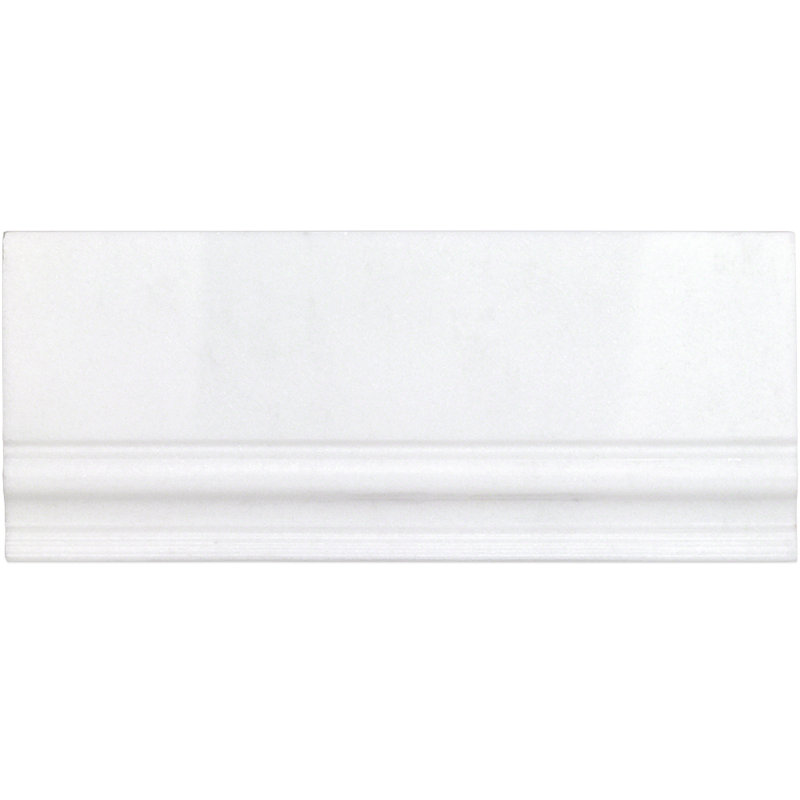Garniture en marbre 12 po x 4,75 po, Blanc
