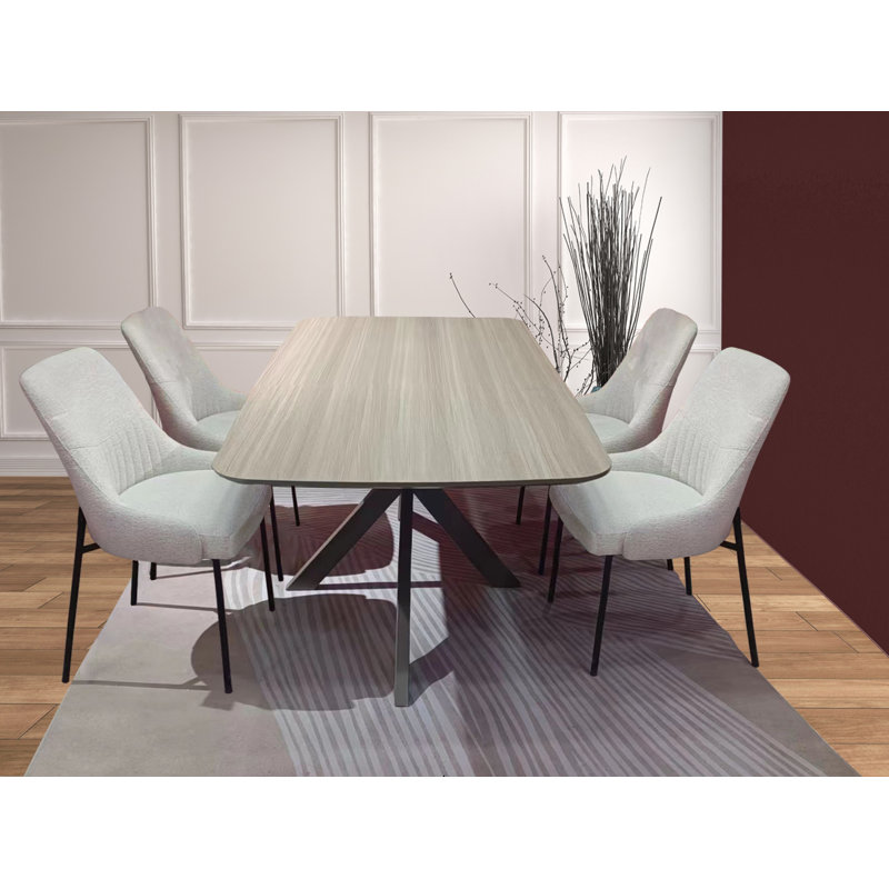 6 - Person Trestle Dining Set, Beige