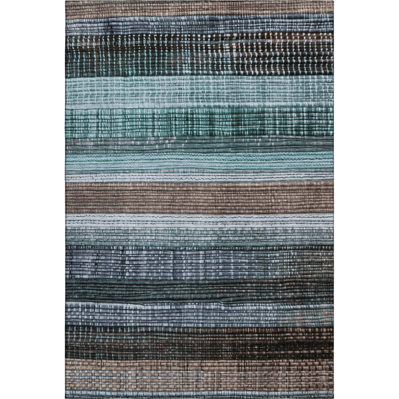 Premium Machine Washable Crestover AMF1873 Stripes Rug, Rectangle 10' x 14'