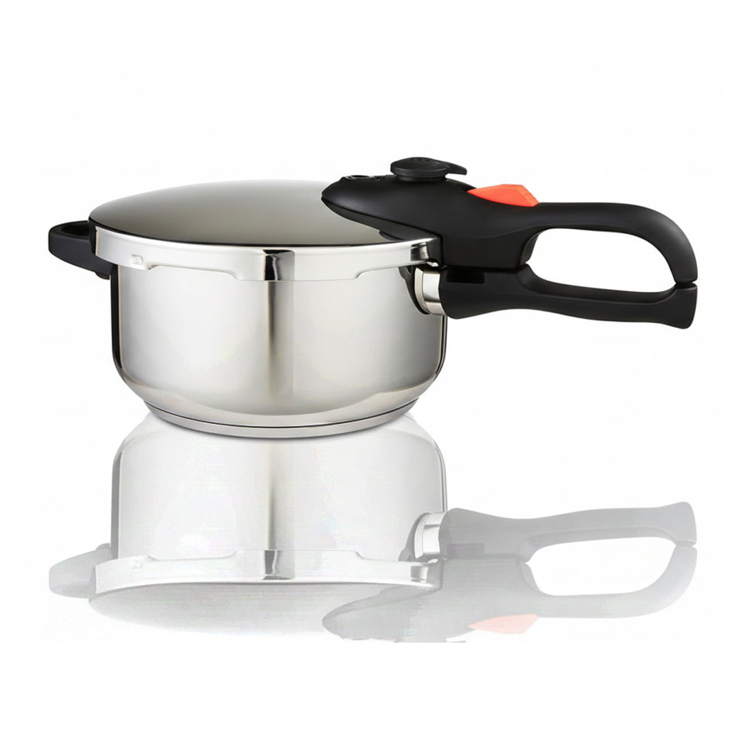 GEEPAS Stainless Steel Pressure Cooker | Induction Hob Compatible Cooker | Quick Pressure Release Dual Handles for Fast Cooking at Home or in Catering