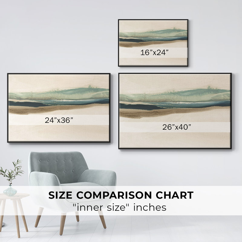 «Layered Horizon II», reproduction sur toile, H 27 po x l 41 po x P 2 po, Toile avec cadre flottant noir