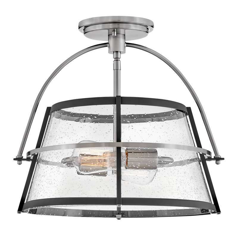 Tournon Glass Semi Flush Mount, Brushed Nickel