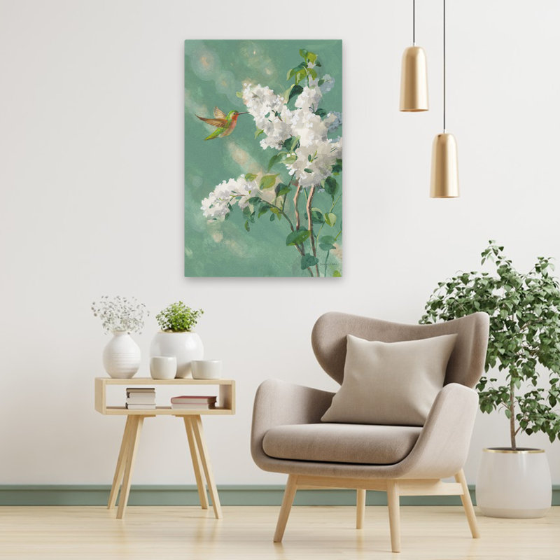 Animaux et oiseaux, colibri, printemps, art, H 36 po x l 24 po