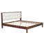 Structure de lit plateforme en bois massif de très grande taille avec tête de lit tapissier en velours beige, espresso, sans sommier tapissier-1745136472-1745136473