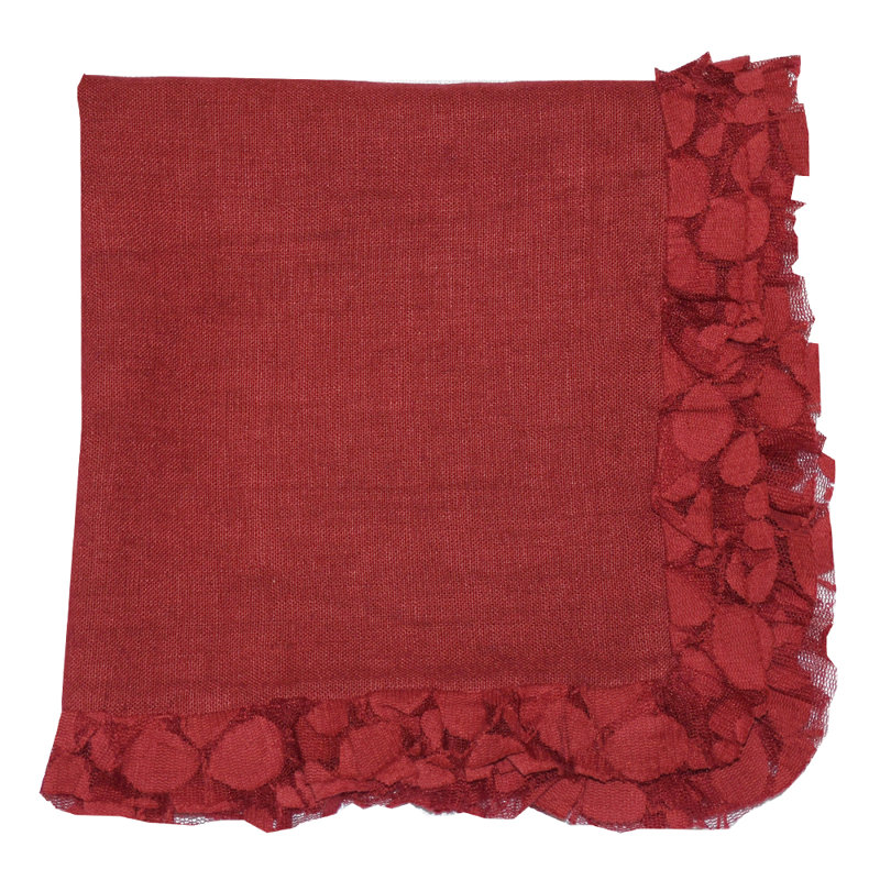 Romantic Volumed Border French Linen Napkin