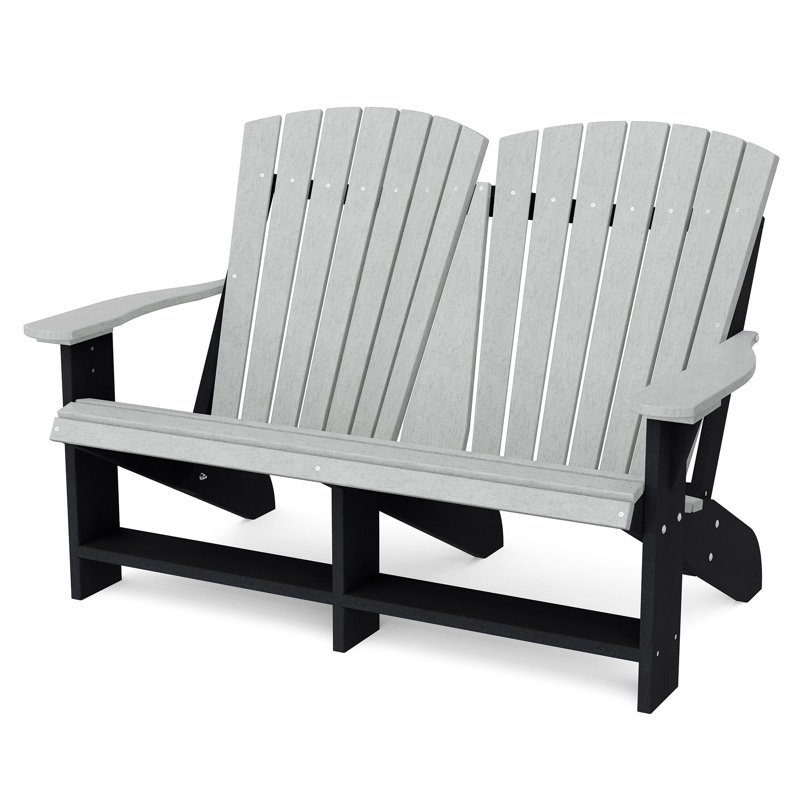 Chaise Adirondack double Heritage, Gris clair / noir