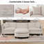 Canapé modulaire moderne en forme de L avec repose-pieds et coussins amovibles - Canapé en lin confortable pour les petits espaces de vie-1576997615