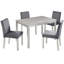 Ensemble 5 pièces de table de salle à manger en bois, table rectangulaire avec décoration en cristal et 4 chaises rembourrées-564150604-564150606