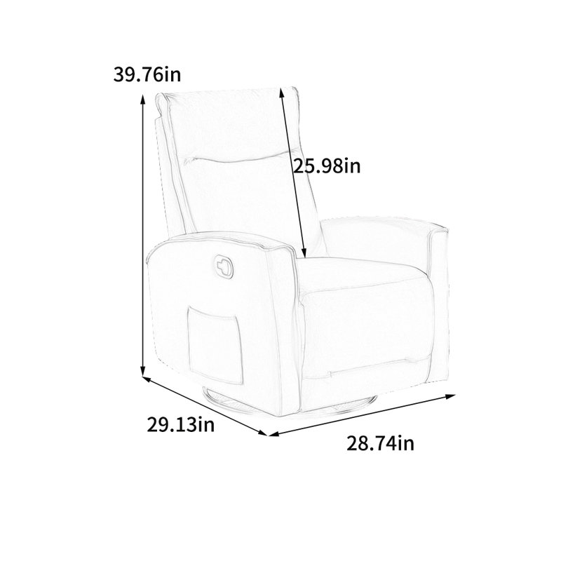 Fauteuil inclinable ergonomique de style minimaliste, Mélange de polyester gris clair