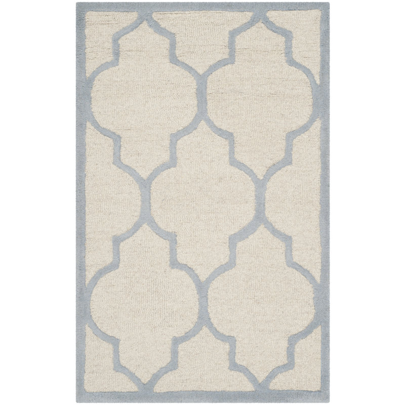 Cannen Hand Tufted Wool Geometric Rug, Rectangle 2' x 3'