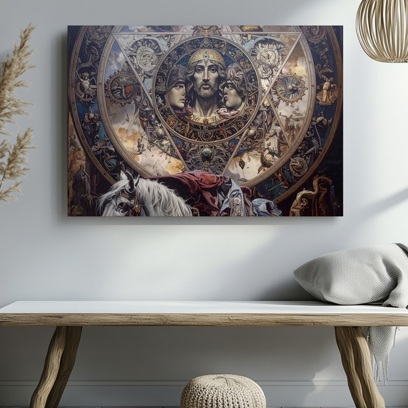 Toile, art médiéval et mystère, H 9 po x l 12 po