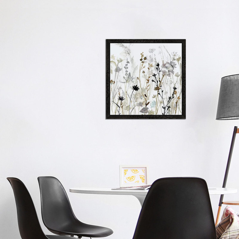 Wildflower Mist II - Print on Canvas, 66.04 cm H x 66.04 cm W, Black Floater Framed