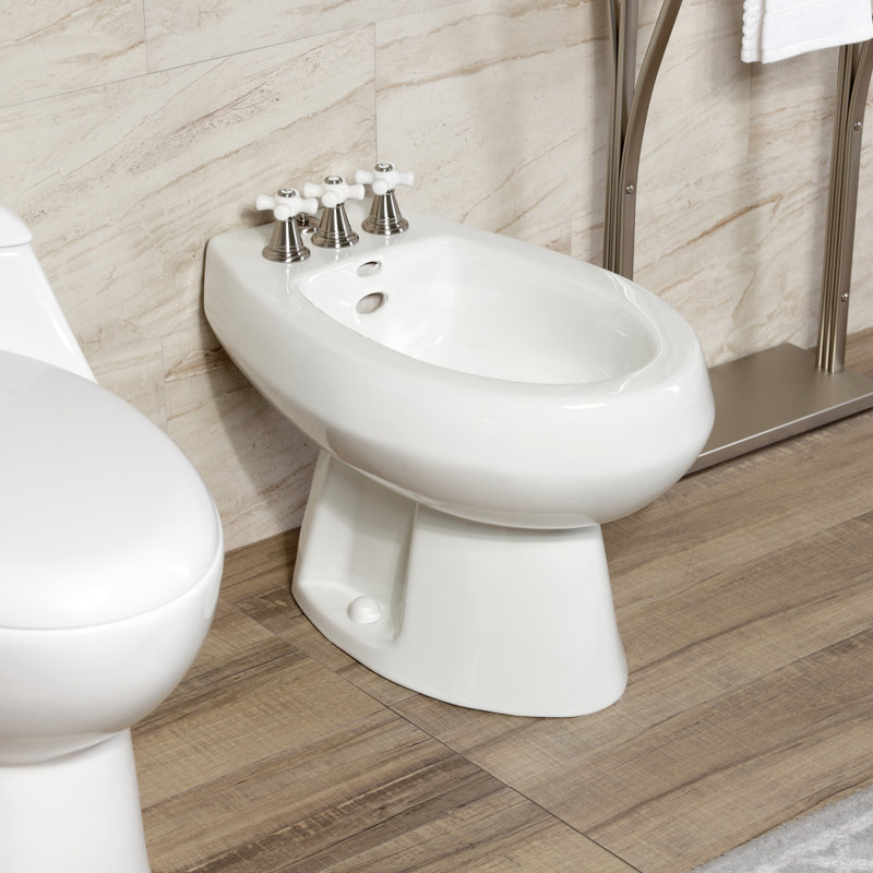 Robinet de bidet vertical à trois poignées Victorian, Nickel brossé